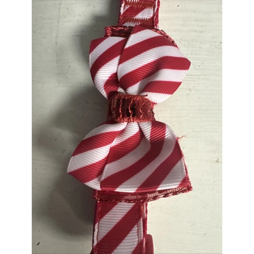 Marry & Bright Holiday Dog Collar Red Strip Candy Cane Size M Medium‎